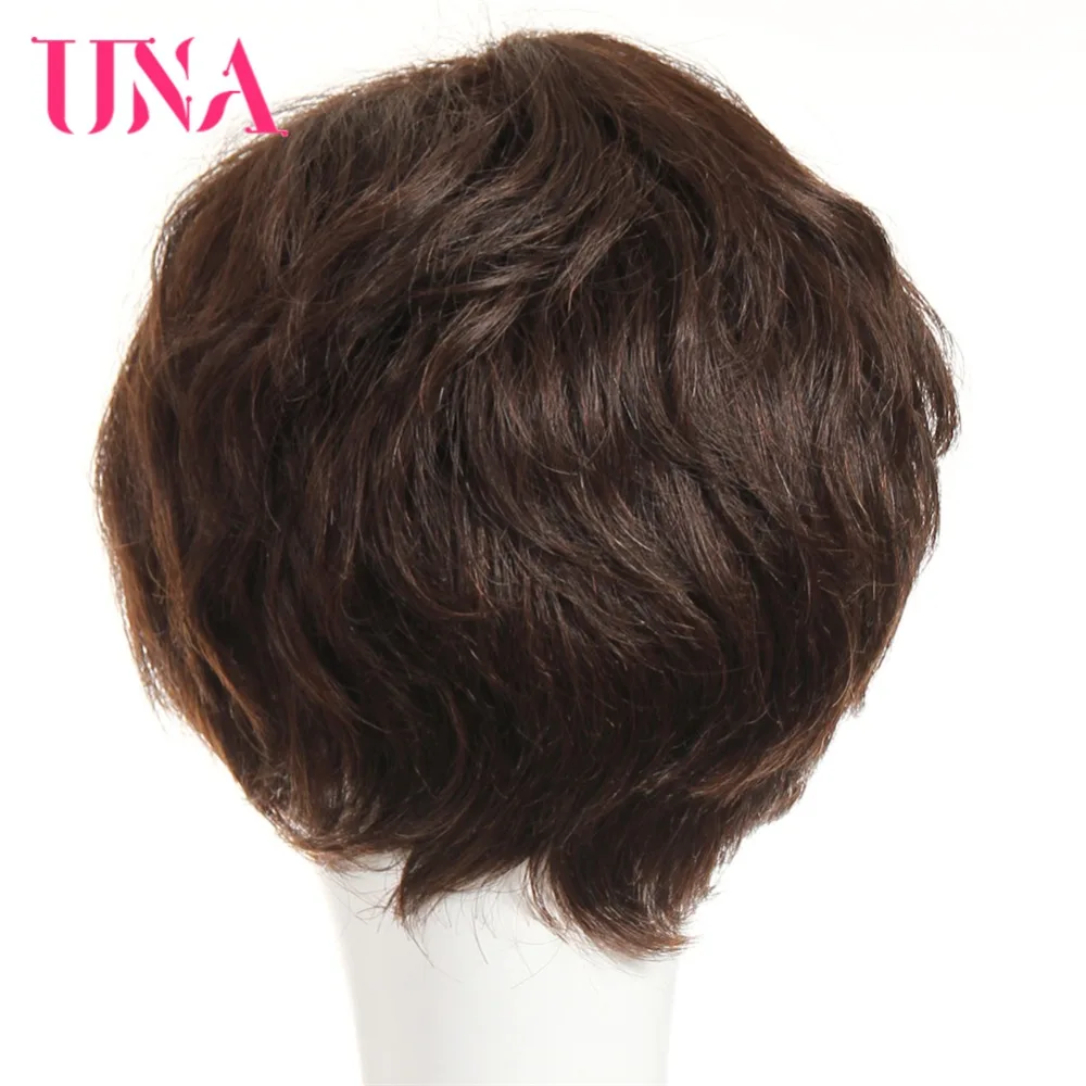 UNA Human Hair Wigs For Women Remy Human Hair 120% Density Brazilian Straight Human Hair Wigs 6\