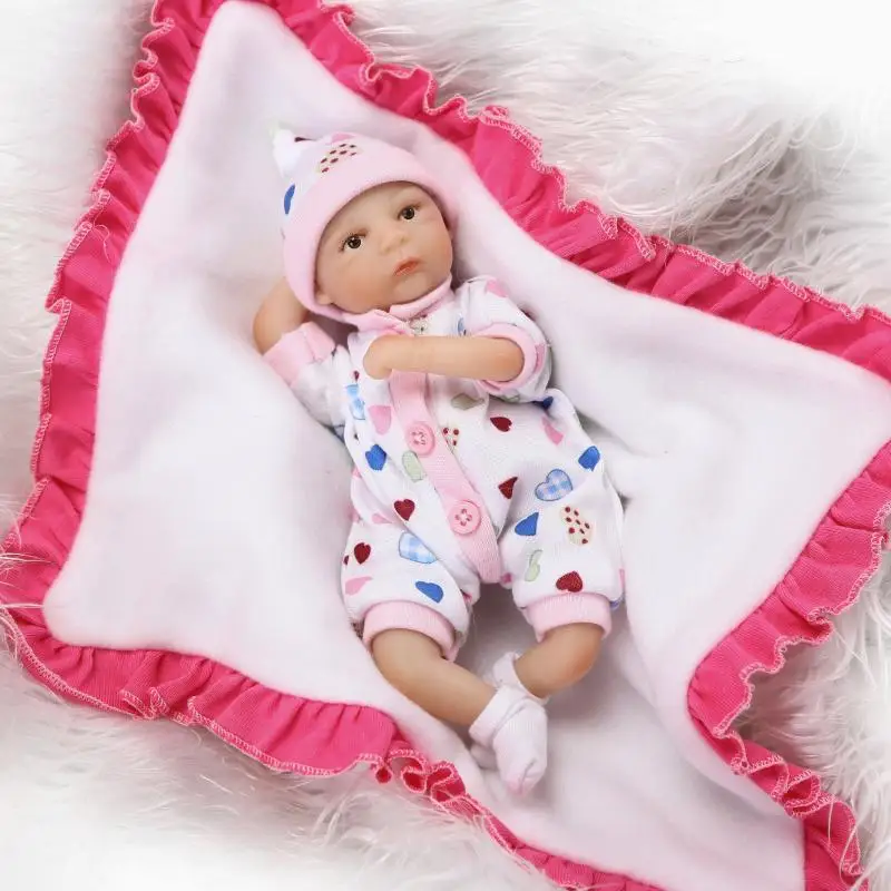 8 inch Mini Palm Little Doll Babies Twins Lovely 20 cm Silicone Vinyl Reborn Dolls Lifelike Real Baby Doll Girl Boy Brinquedos