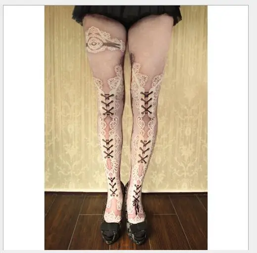 3pcs/lot! Hot sales! New Fashion Women Vintage Pantyhose Lolita Printed Pantyhose Wholesales