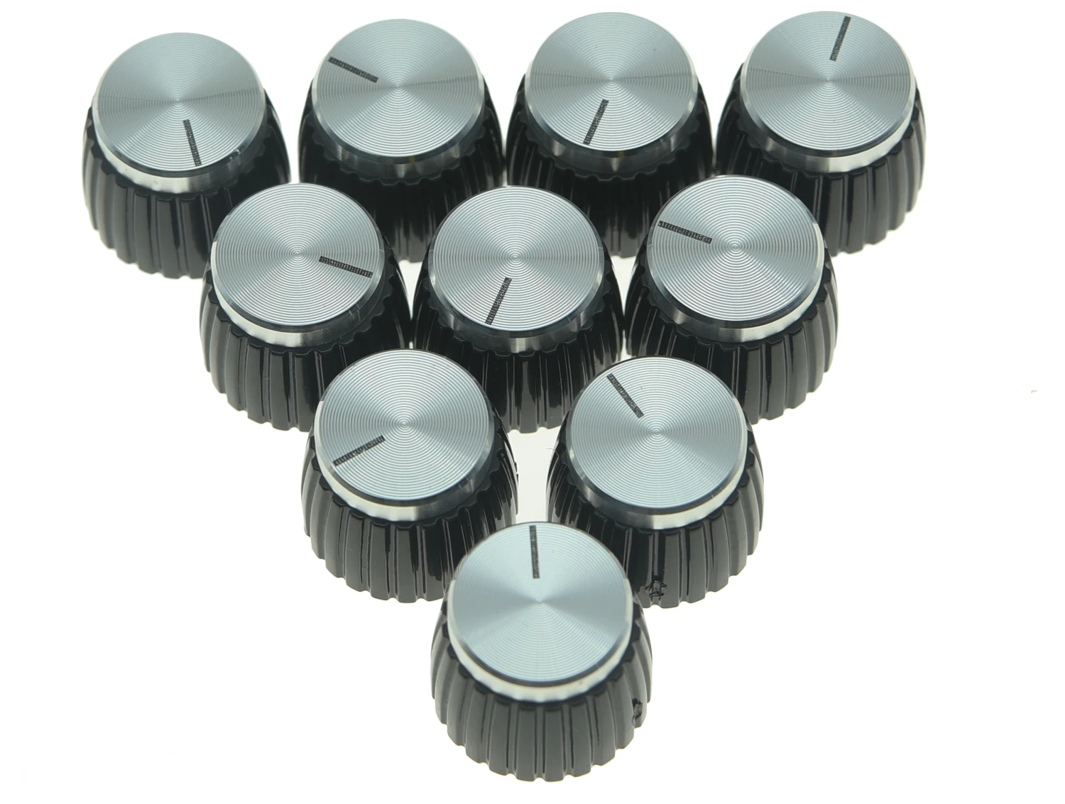 

KAISH Pack of 10 Guitar Amplifier Knobs Silver Cap Push On Knob fits Marshall AMP