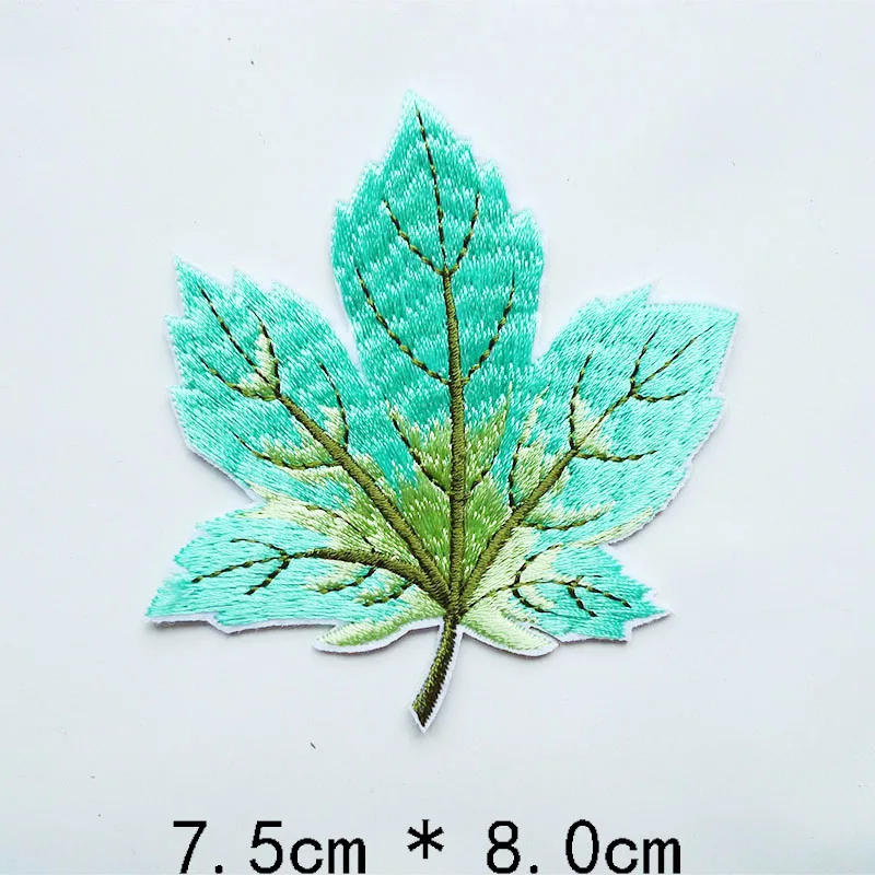 Hot Melt 24 Colors Flower Embroidered Maple Leaf Applique Leaves Badges Iron On Patch For Clothes Sewing Crafts Jeans Decoration