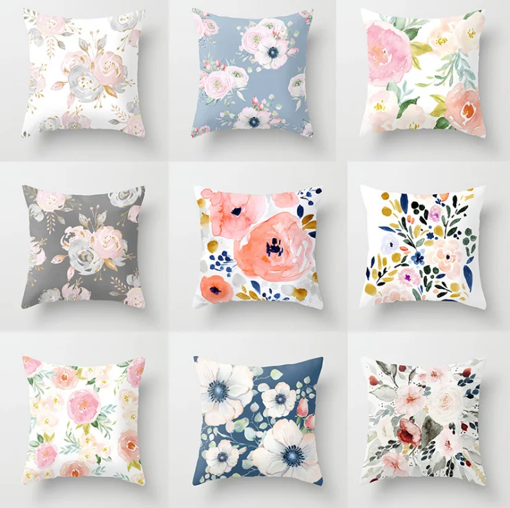 

mylb Comfortable Soft Home Indoor Creative Fresh Double-sided Pillowcase Printing Flower Home textile