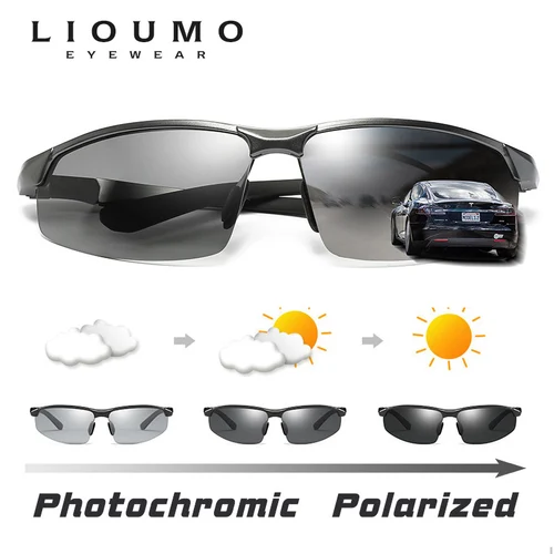 Imagen 2 del producto Gafas de sol fotocromáticas LIOUMO, gafas camaleón polarizadas para hombre, gafas de sol que cambian de Color, gafas de sol de visión nocturna diurna para conducir