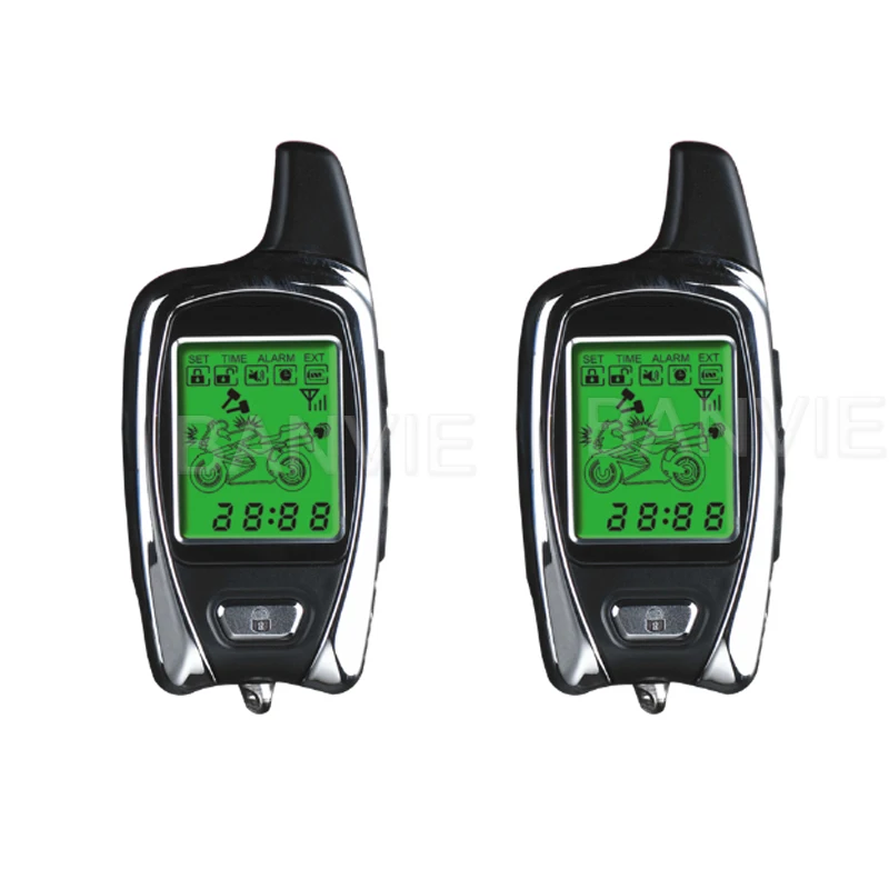 Sistema de alarma de seguridad para motocicleta, sistema antirrobo de 2 vías con dos transmisores LCD, arranque remoto del motor, OEM de SPY 100% m,