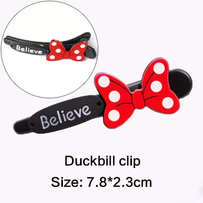 Red bow clip Bowknot duckbill clip cute child bangs hairpins for girl small big catch clip girl Mickey press hair clip headgear