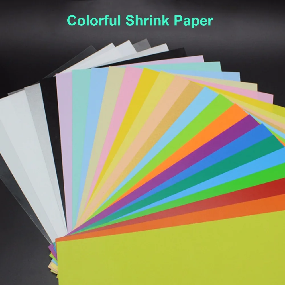 20pcs mix colorful heat shrink paper plastic shrink sheets