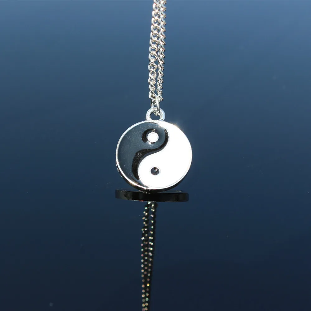 NK2036 New Fashion Resin Black White Tai Chi Bagua Pendant Necklace for Women Statement Chain Neck Jewelry Gift Bijoux