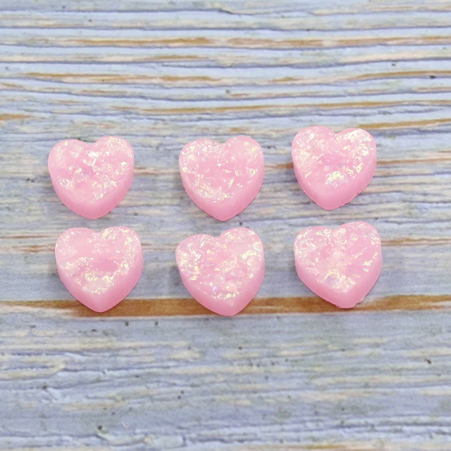 Fnixtar 20Pcs 1.5mm Hole 12mm Heart Opal Stone Trendy Charms Love Heart Shape Synthetic Opal Charms For DIY Necklace Bracelets