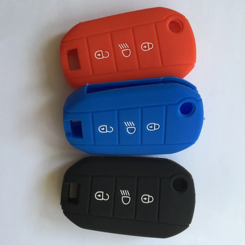 Car-styling Flip Folding Key Rubber Shell Holder Car Silicon Funda For Citroen LLaves C2 C3 C4 Picasso Xsara C5 C6 C8 3 Button