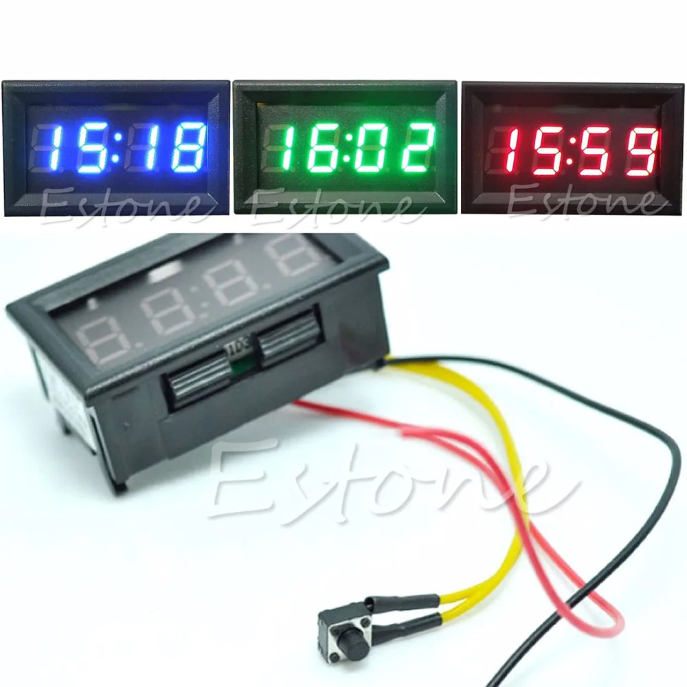 Hot Sale LED Display Digital Clock 12V/24V Dashboard Car Motorcycle Accessory 1PC Drop Shipping New Interior Electronic Accessoi