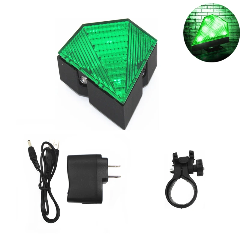 8 LED 2 Laser Bike Tail Rear Rechargeable Light Lamp Bicycle Tail Light Flashlight Diamond Shaped Green