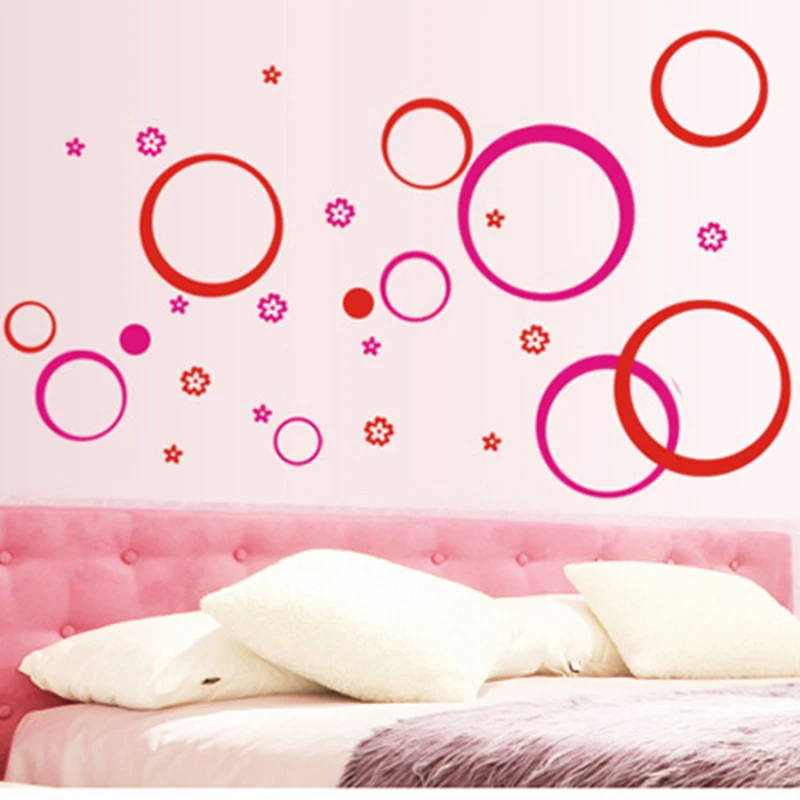 Polka Kreis Blumen Wand Aufkleber für Kinder Zimmer Kühlschrank DIY Runde Wandbild Poster Wohnkultur Neue Jahr Dekorationen Wand Abziehbilder
