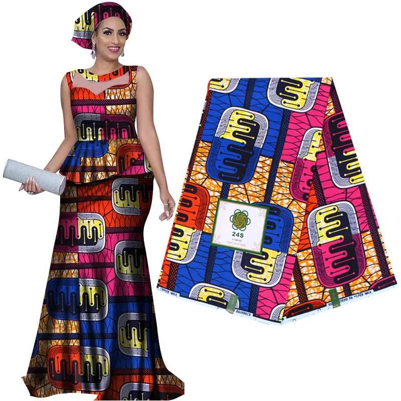 100% Cotton Africa Ankara Wax Printing Fabric Sewing Loincloth For Designer Wedding Dress Patchwork Fashion African Tissu