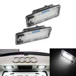 ANGRONG 18 SMD White LED License Number Plate Light Tail Lamp For Audi A3 A4 A6 S6 A8 Q7 RS4