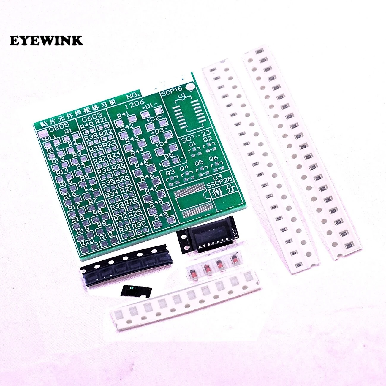 SMT SMD Component Welding Practice Board Soldering DIY Kit Resitor Diode Transistor By start Learning Electronic