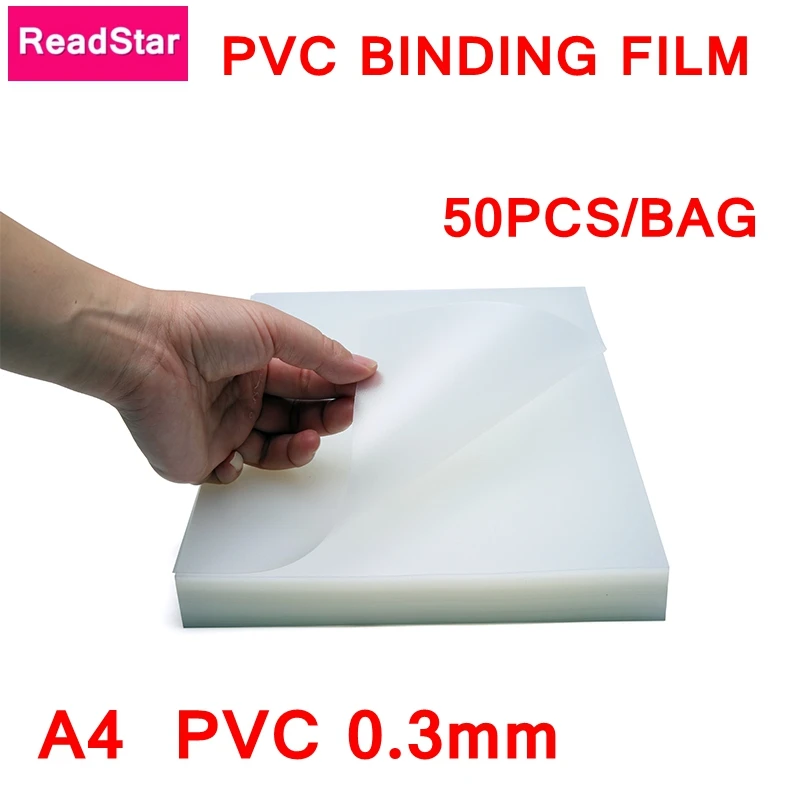 50 teile/los PVC-Binde folie a4 210x297mm Kamm binde maschine Lieferanten 0,3mm a4 transparente Binde abdeckungen