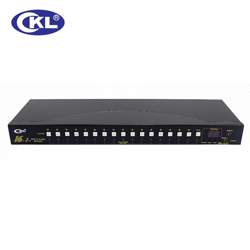 CKL-161S 16 ميناء auto vga الصوت التبديل 16 في 1 خارج pc مراقب الجلاد رف مع ir عن rs232 السيطرة 2048*1536 @ 450 mhzmetal