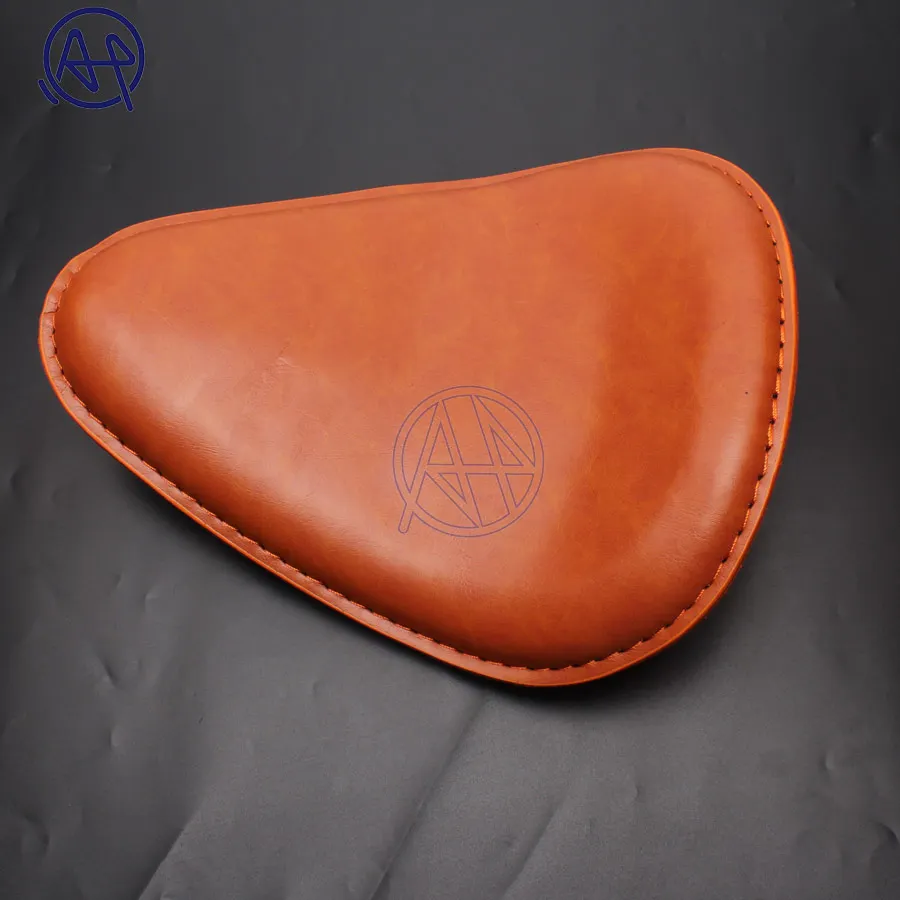 Motorcycle Retro Leather Old School Solo Saddle Seat Brown for Cafe Harley Custom Chopper Bobber