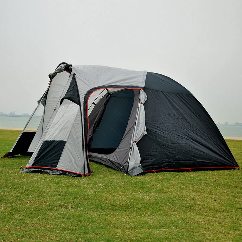 Outdoor Camping Family Style 3-4 People Tent Double Layer Camping Tent One Room One Hall Rainproof Tent Self-driving Tour