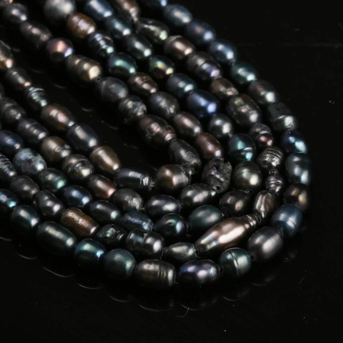 Natural Freshwater Cultured Pearls Beads Rice Shape 100% Natural Pearls for Jewelry Making DIY Strand 13 Inches Size 5-6mm