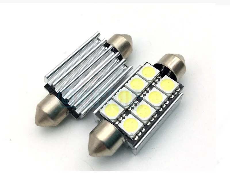 10 pcs/lot wholesale 41mm 5050 8 SMD 8SMD LED Canbus Error Free LED Car Dome Light Lamp Bulbs White 12V dome light car styling