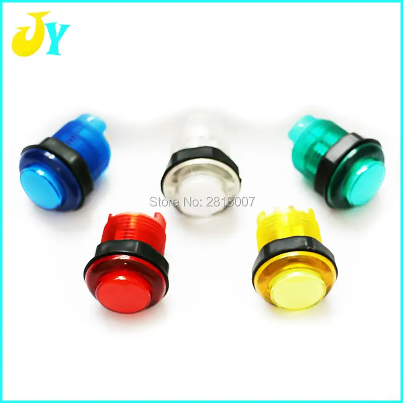 10 cái 33 mét 5 V LED Push Chiếu Sáng Nút Công Tắc Nút Bắt Đầu Button với Microswitch cho DIY arcade tủ jamma mame