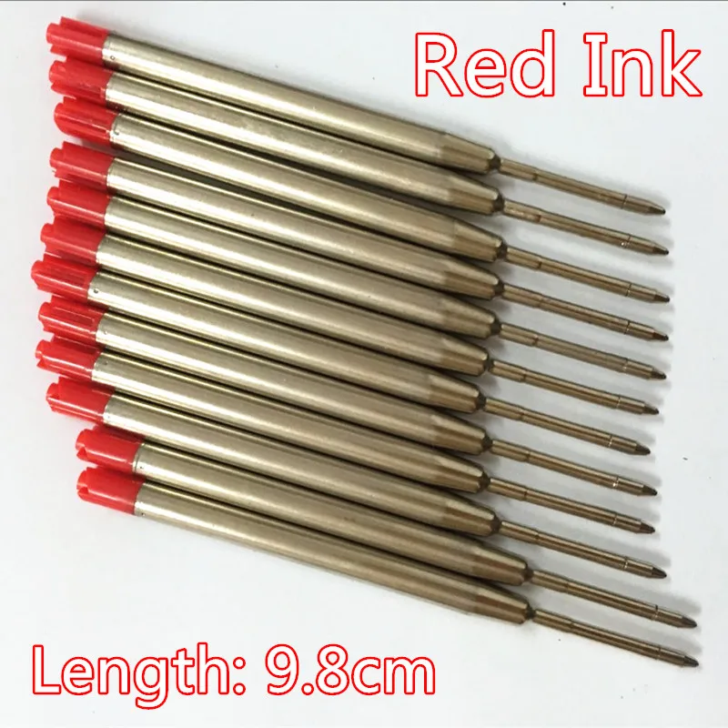 Luxe Kwaliteit 10Pcs Blauw Zwart Rood Balpen Refill