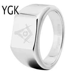 Masonic Ring YGK Brand 12MM Width Tungsten Carbide Masonic Master With Freemason Design Ring for Man and Woman's Wedding