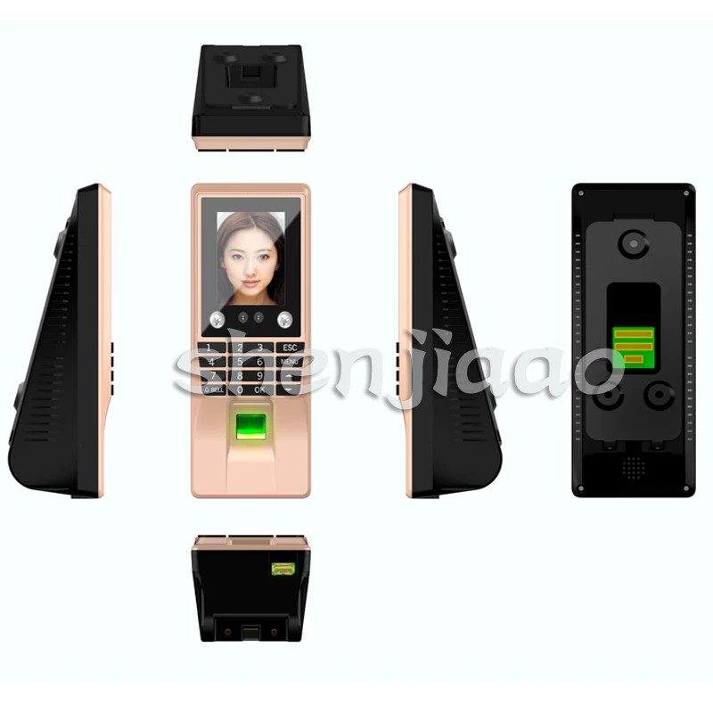 Mini sistema de scanner de controle de acesso para reconhecimento de impressão digital facial, leitor de código de sensor, máquina de reconhecimento de fechadura de porta, 1 peça