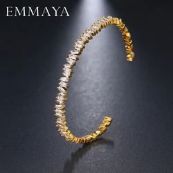 EMMAYA Gold Color  with AAA Cz Beads Cuff Bracelets &  For Women Fashion Jewelry Pulseiras