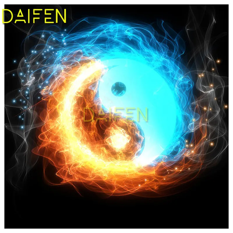 Full Round Diamond embroidery Cross stitch DIY 3D Diamond mosaic Full Square Diamond painting Tai Chi and Bagua Array fire water