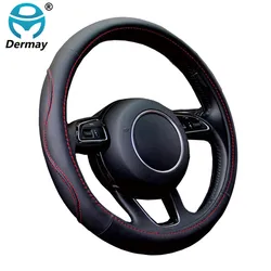 DERMAY PU Leather Car Steering Wheel Cover for Lada Granta Vesta Priora 2 Kalina 2 Xray Samara 2114 2107 2115 2110 Accessories