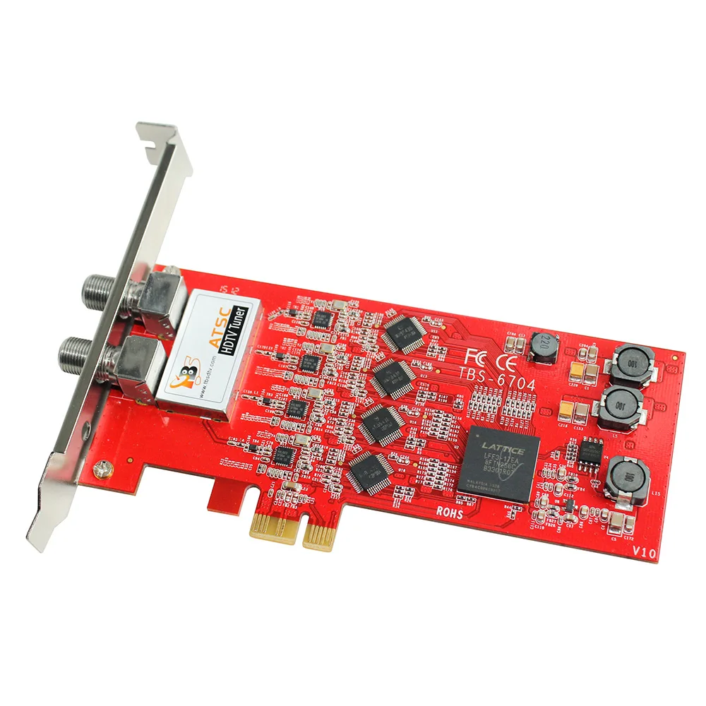 TBS6704 ATSC/Clear QAM Quad Tuner PCIe Card for Receiving North American/South Korea ATSC, 8VSB i Clear QAM Cable TV on PC