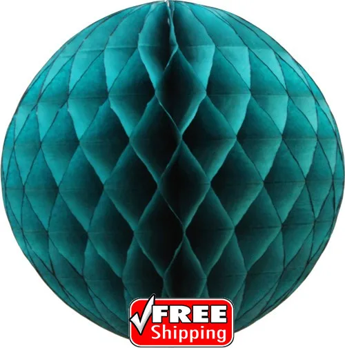 20pcs Teal Tissue Paper Honeycomb Balls Flowers Lantern,Hanging Tea Party Handmade Holiday Decor-4