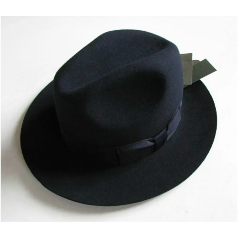 2019  Crushhat 100% Wool From Australian Fedora Fashion Unisex Black Homburg Panama Jazz Hat Men Panama Fedora Black Hats B-1540