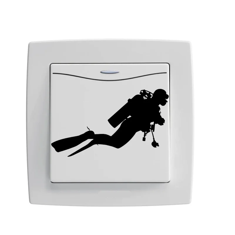 Fashion Diving Switch Sticker Decoration Bedroom Living Vinyl Wall Decal 5WS0200