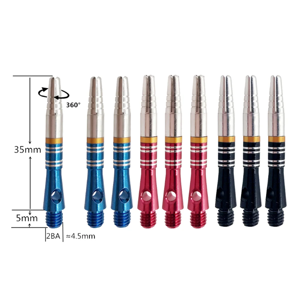 360° Rotating Medium Dart Shaft Stem Lightweight Aluminum Alloy Darts Accessories Red/Blue/Black