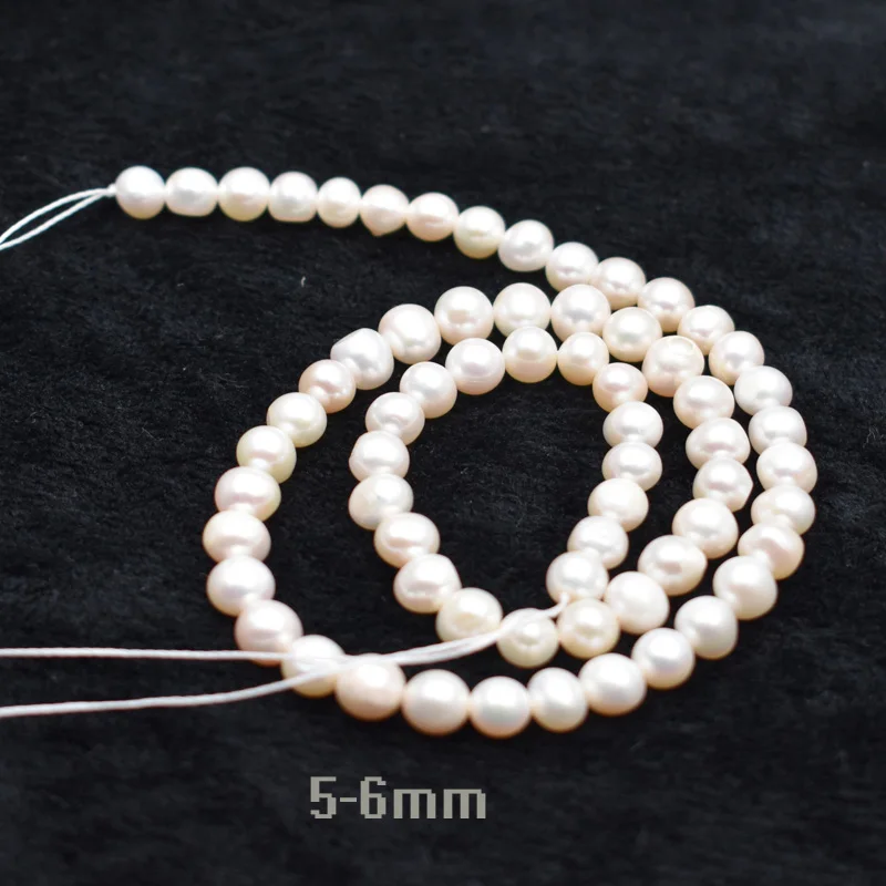5-6/7-8mm White Freshwater Pearl Baroque Natural Stone Beads Bracelet Jewelry DIY Strand 14\