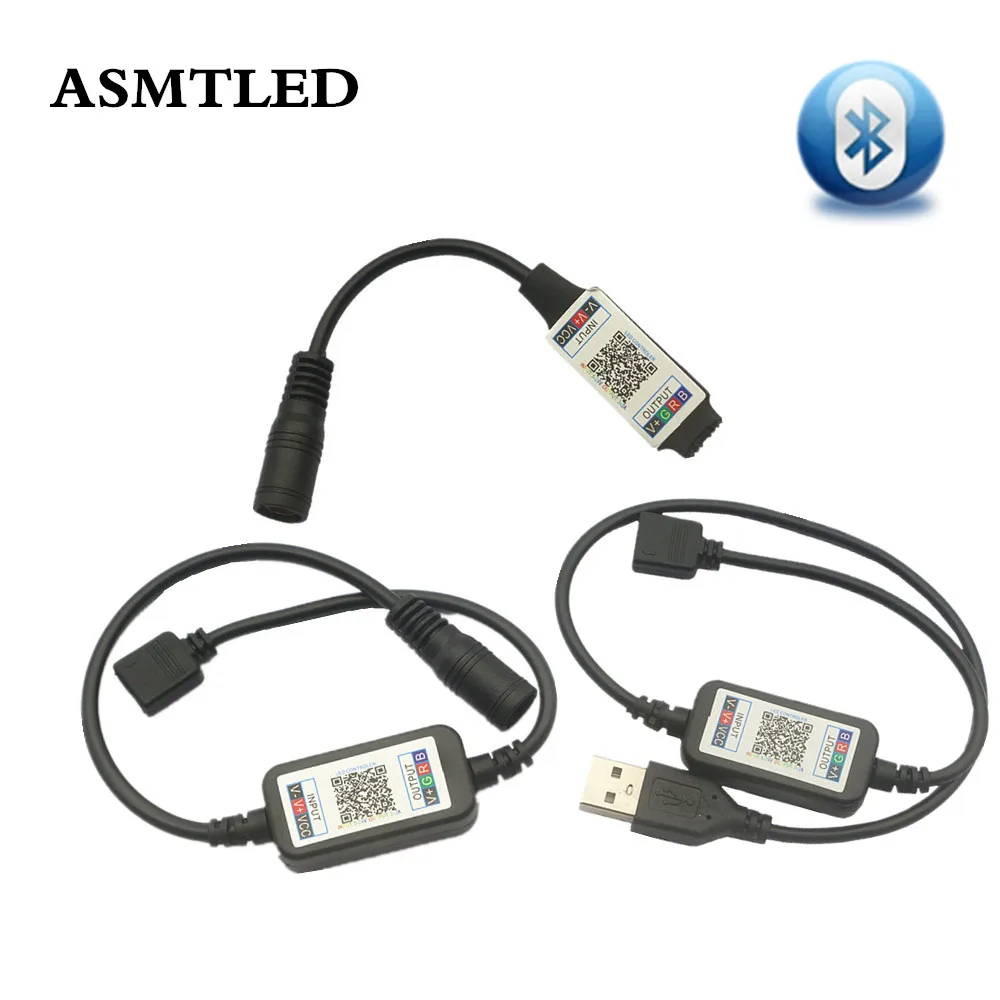 

Mini Bluetooth RGB LED Strip Light Controller DC 12-24V USB 5V Wireless IOS Android Phone APP Control For 5050 SMD COB LED Tape