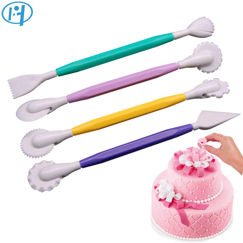 

NEW 4pcs Fondant Cake Decorating Modelling Tools 8 Patterns Flower Decoration Pen Pastry Carving Cutter Baking Craft Cake Mold