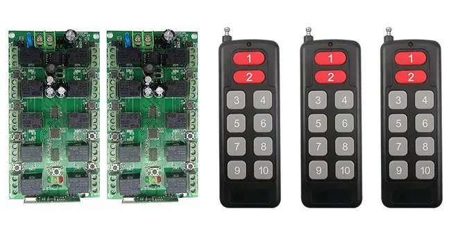 

Individual learning code DC12V 10A 10CH Wireless Remote Control Switch System Receiver +Transmitters Garage Door/ shutters /lamp