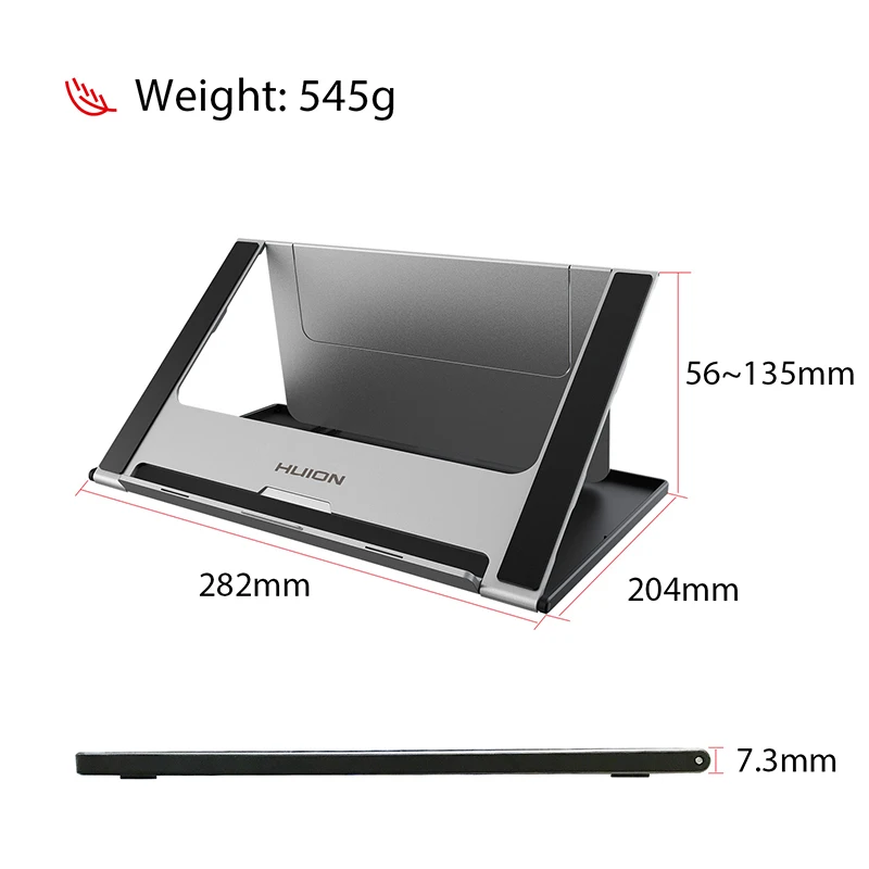 Huion ST-200 Adjustable Muti-angle Stand Metal Foldable Bracket for Graphics Monitor for 15.6 inch