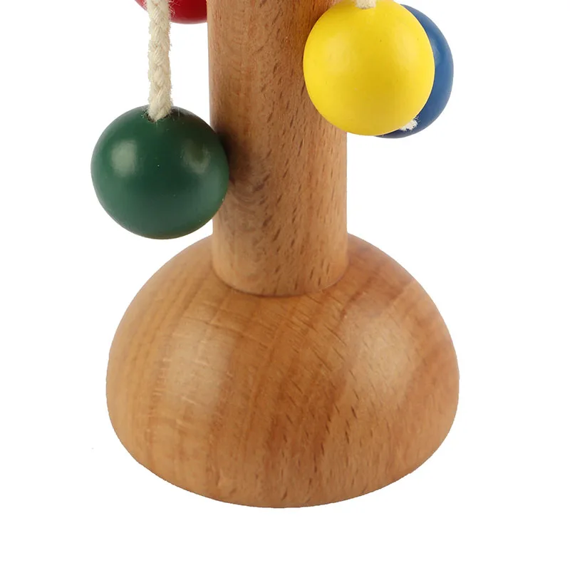Montessori Materials Baby Toy Wooden Colorful Mini Attention-Attracting Ring Infant Learning Educational Games Toys for Children