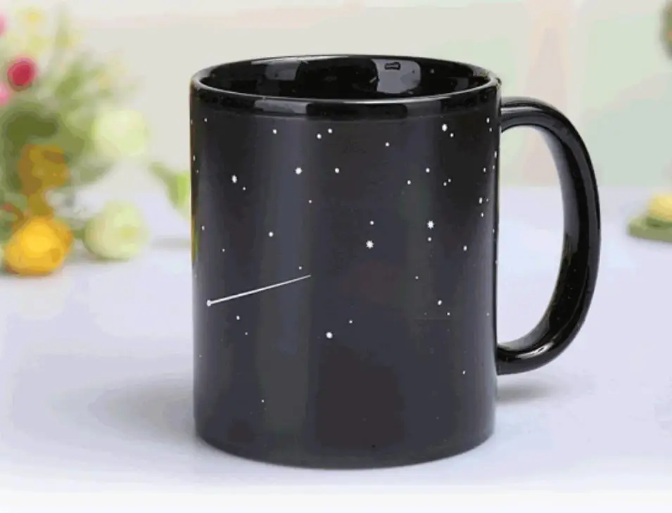 Magic Mug Black Solar system Temperature Changing Cup Hot water change color Ceramic cup mug Creative gifts MAZWEI