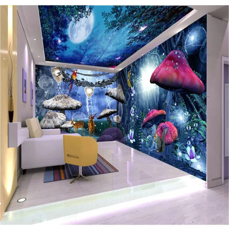 beibehang Whole Room Wallpaper Dreamland Wonderland Background Modern Europe Art Mural for Living Room Large Painting Home Decor