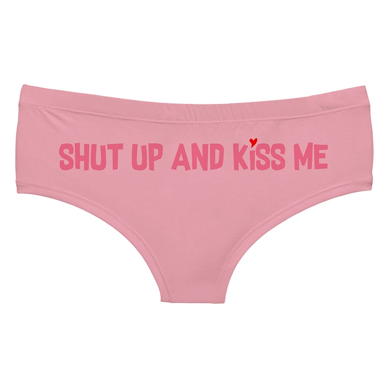 DeanFire Shut Up Kiss Me Cartoon Print Ladies Panties Super Soft Underwear Kawaii Lovely Female Push Up Briefs Lingerie Thong