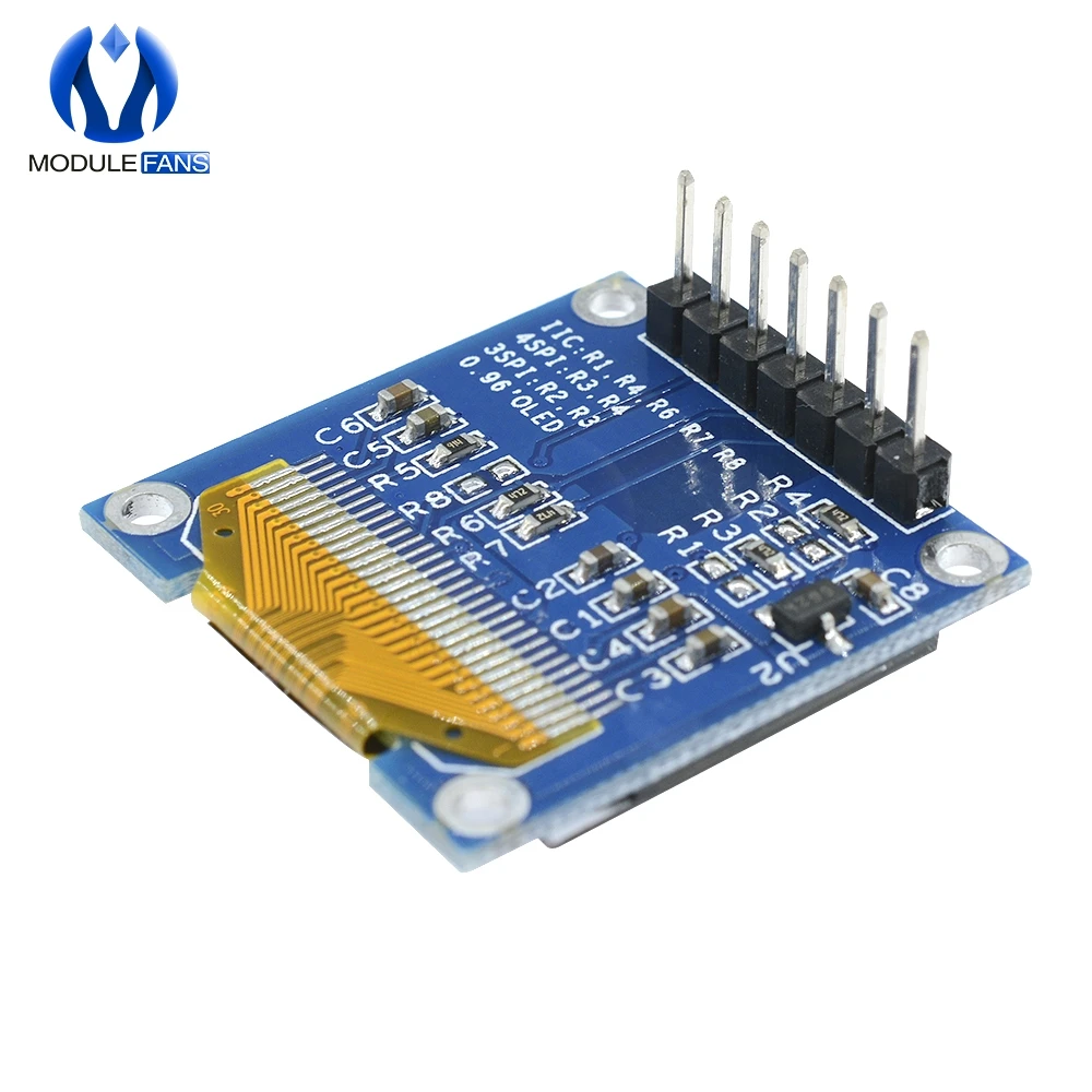 Módulo OLED para Arduino IIC I2C DC 3V-5V SPI Serial Board, pantalla LED LCD OLED de 0,96 ", blanco, azul, amarillo, 0,96 pulgadas, 128x64