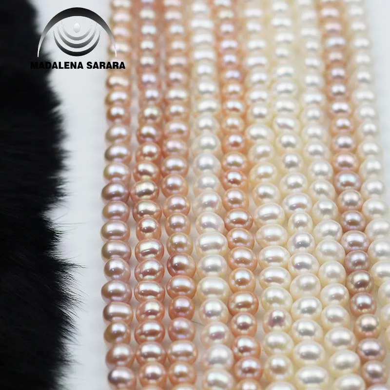 

MADALENA SARARA AA+ Grade 4-5mm Freshwater Pearl Strand For Jewelry Making Pearl Necklace 100% Guarantee