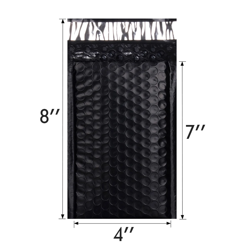 Speedy Mailers 10pcs/4x7-Inch/120*180mm Black Poly Bubble Mailer Self Seal Padded Envelopes/Black Mailing Bags