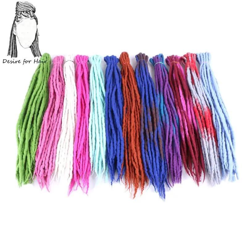 Desire for hair 1bundle 10strands 90cm-120cm long Nepal felted wool synthetic dreadlocks braids hair for kids and adult